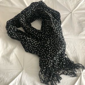 Black + White Polka Dot Scarf